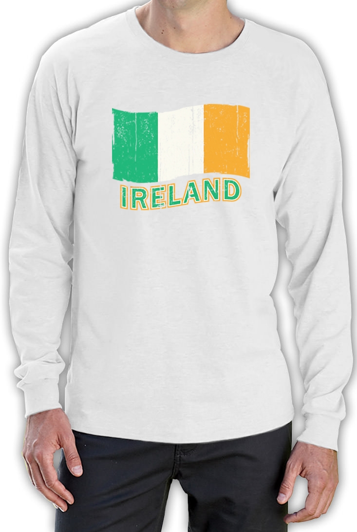 Ireland Flag Long Sleeve TShirt irish soccer Vintage Logo football