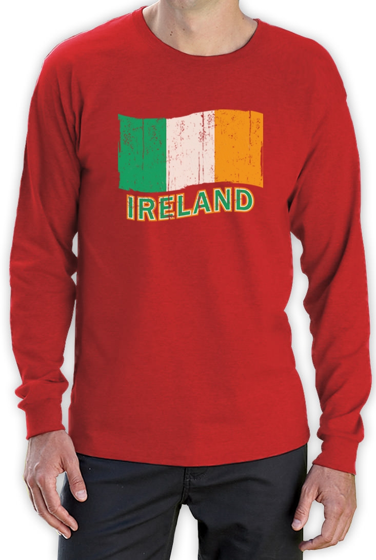 Ireland Flag Long Sleeve TShirt irish soccer Vintage Logo football