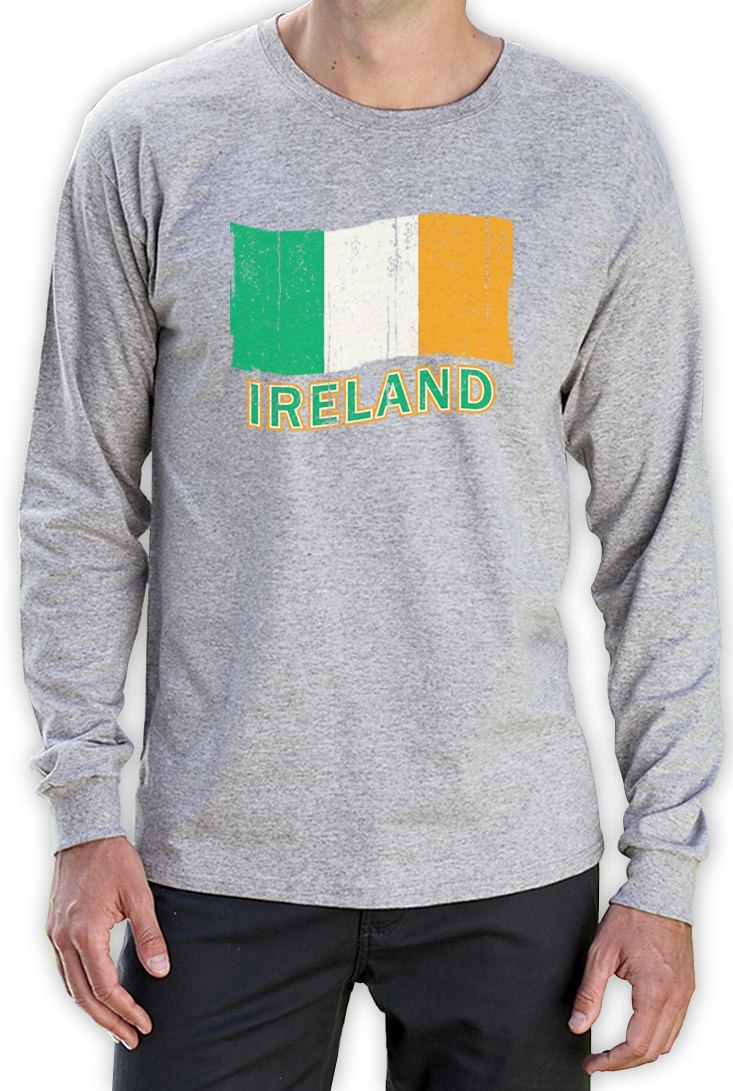 Ireland Flag Long Sleeve TShirt irish soccer Vintage Logo football