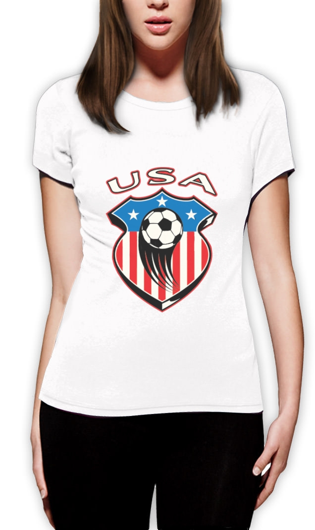 TEAM USA 2015 World Cup Soccer Women TShirt Football Top Tee 4th of