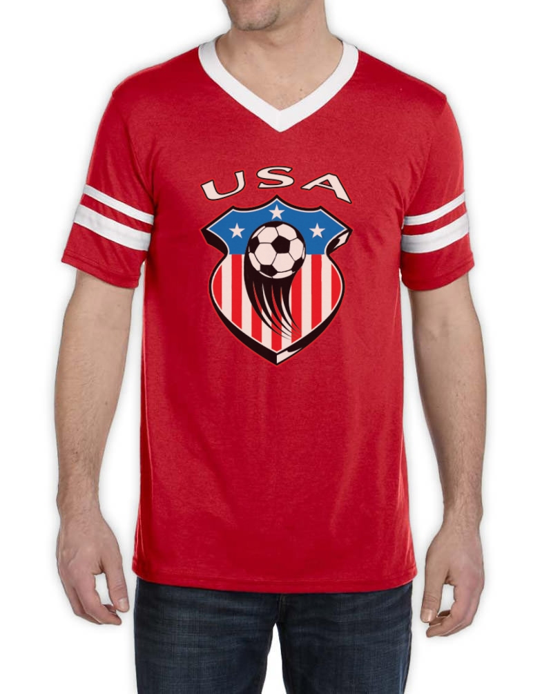 USA Soccer Team Crest Stripe TShirt National Soccer Team WORLD CUP