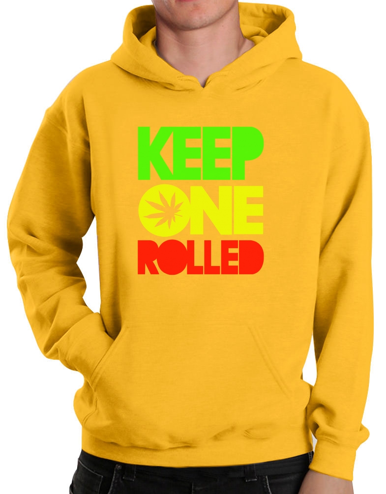 Keep one Rolled Hoodie Funny Weed Marijuana Jamaica Rasta wiz Swoosh