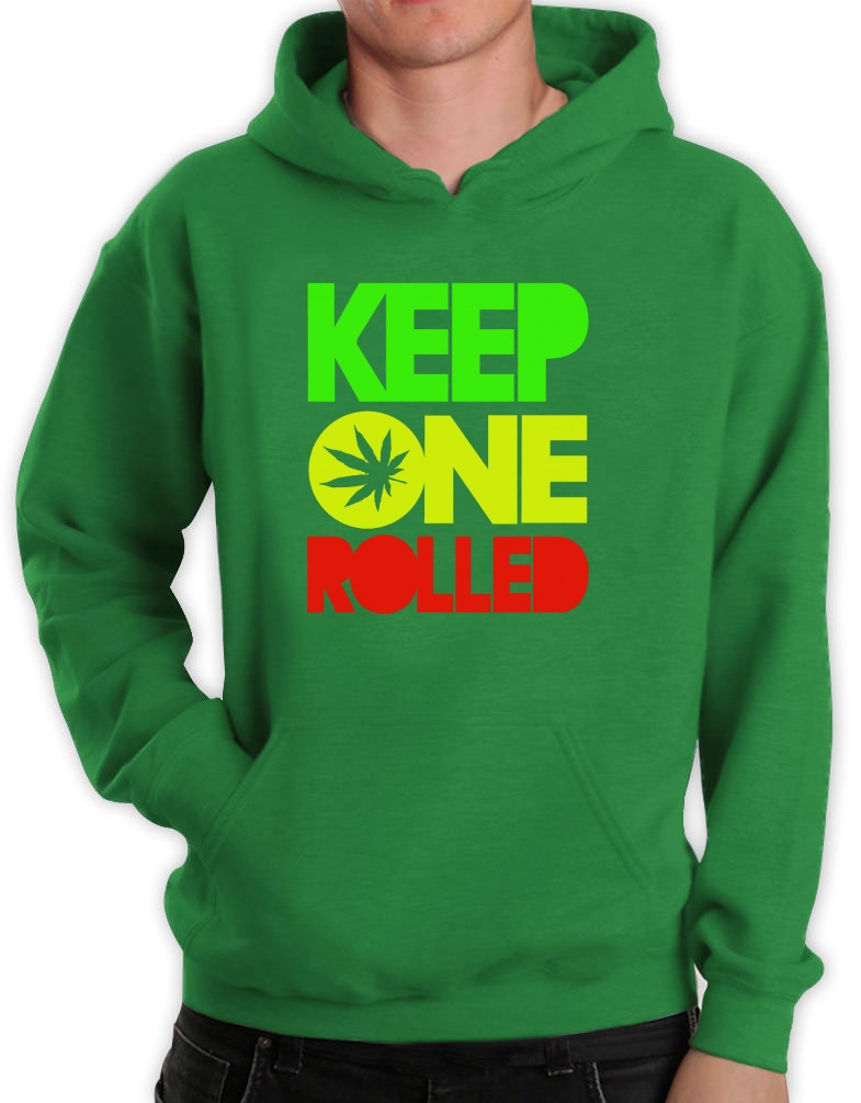 Keep one Rolled Hoodie Funny Weed Marijuana Jamaica Rasta wiz Swoosh