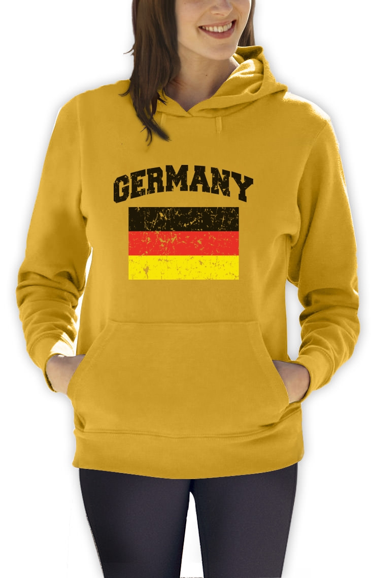 2014 Germany Flag Women Hoodie Distressed Cup Champions Team Hooded Top