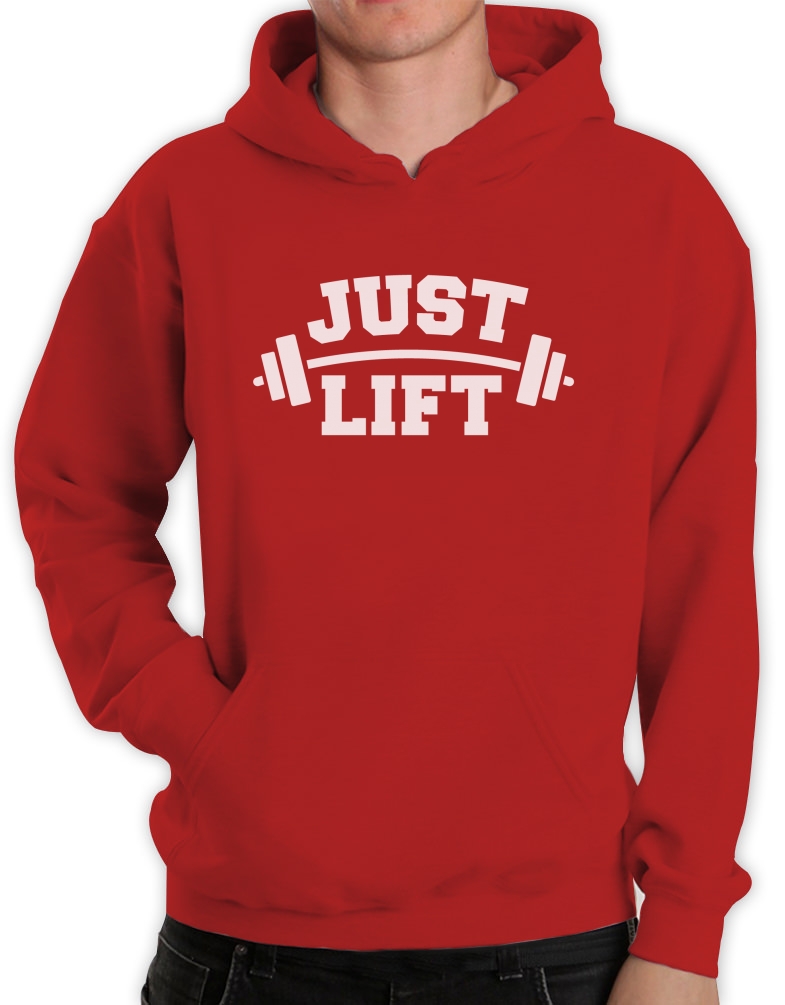 Just Lift Hoodie Workout Gym MMA Body Builder Dumbell Pullover Hooded