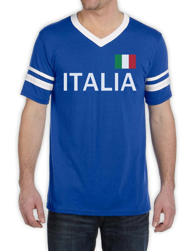Italy Soccer Stripe TShirt Soccer Team Italia Flag World Cup 2014
