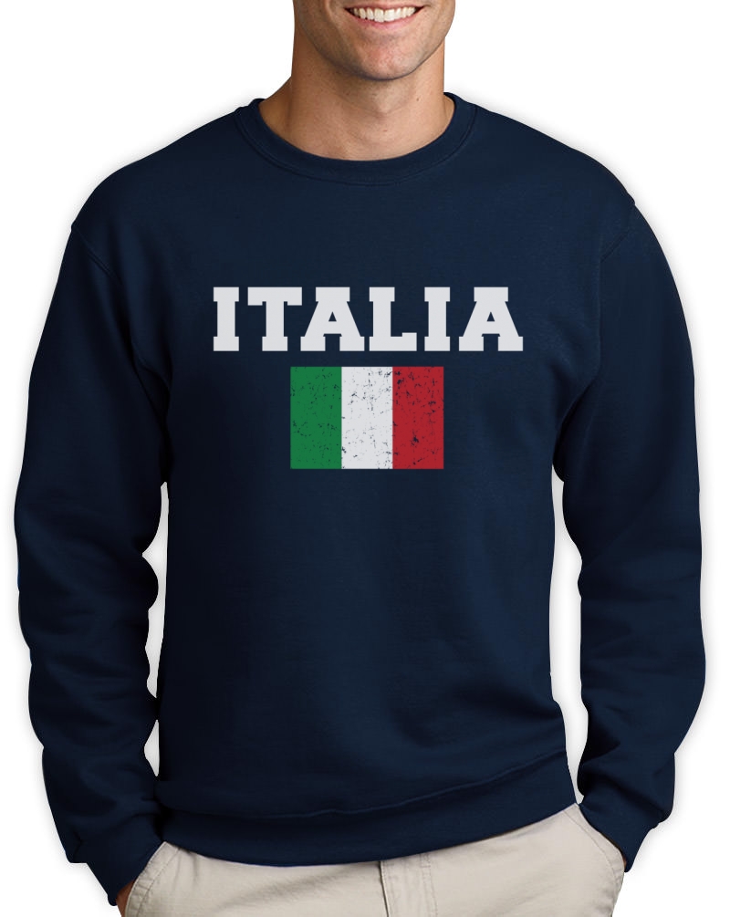 ITALIA FLAG Sweatshirt World Cup 2014 Distressed Italy Forza Italian