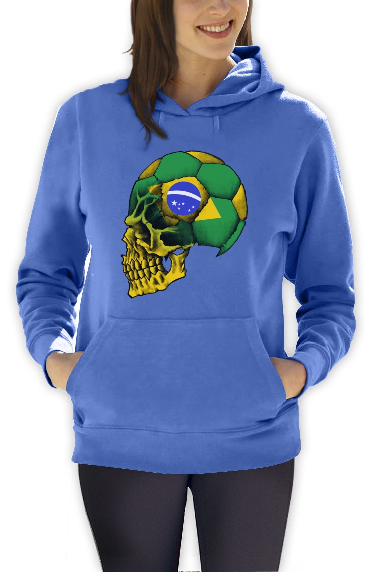 Brazil Flag Copa America Skull Women Hoodie soccer football brasil national team | eBay