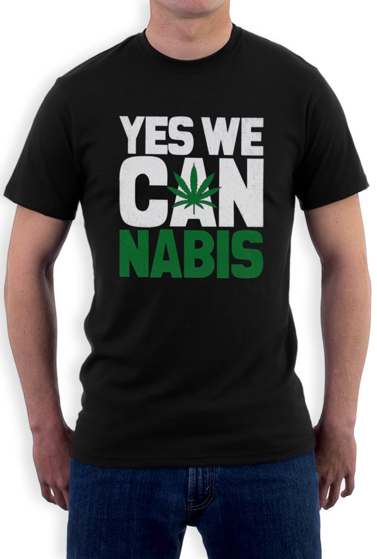 Yes we Cannabis TShirt novelty humor obama can marijuana weed slogan