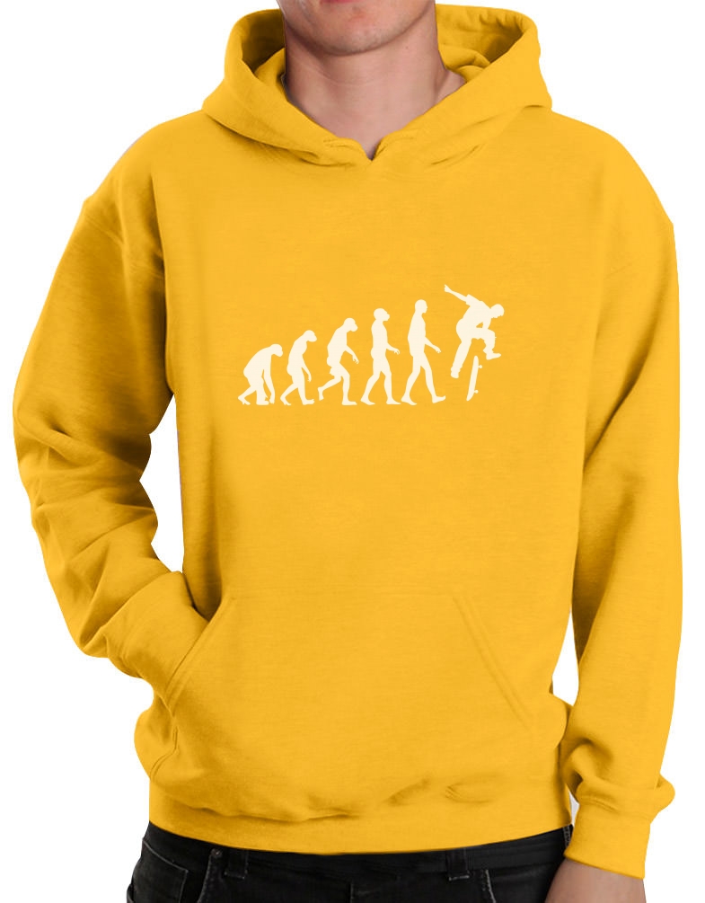 Evolution of Skate Hoodie Funny Punk Rock Skaters Urban Cool Darwin
