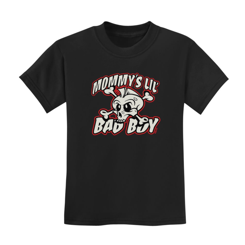 Mommy's Bad Boy Toddler TShirt Punk Rock Skull Cool Gift Idea Crewneck