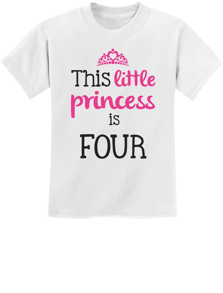 Little Birthday Girl Hearted Crown Birthday Gift Idea Youth Kids T-Shirt