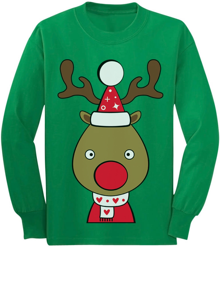 Cute Xmas Penguin Ugly Christmas Girls Toddler Long Sleeve Fitted T-Shirt