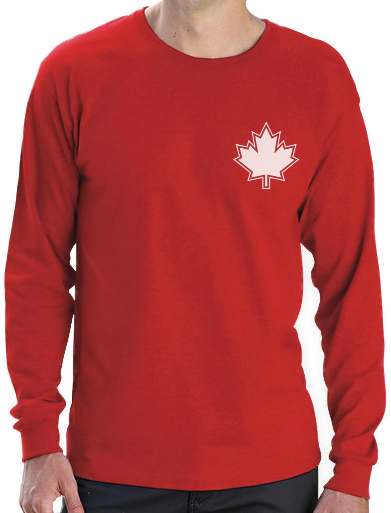 Canada Day Maple Leaf Pocket Print Canadian Patriotic Long Sleeve TShirt Gift eBay