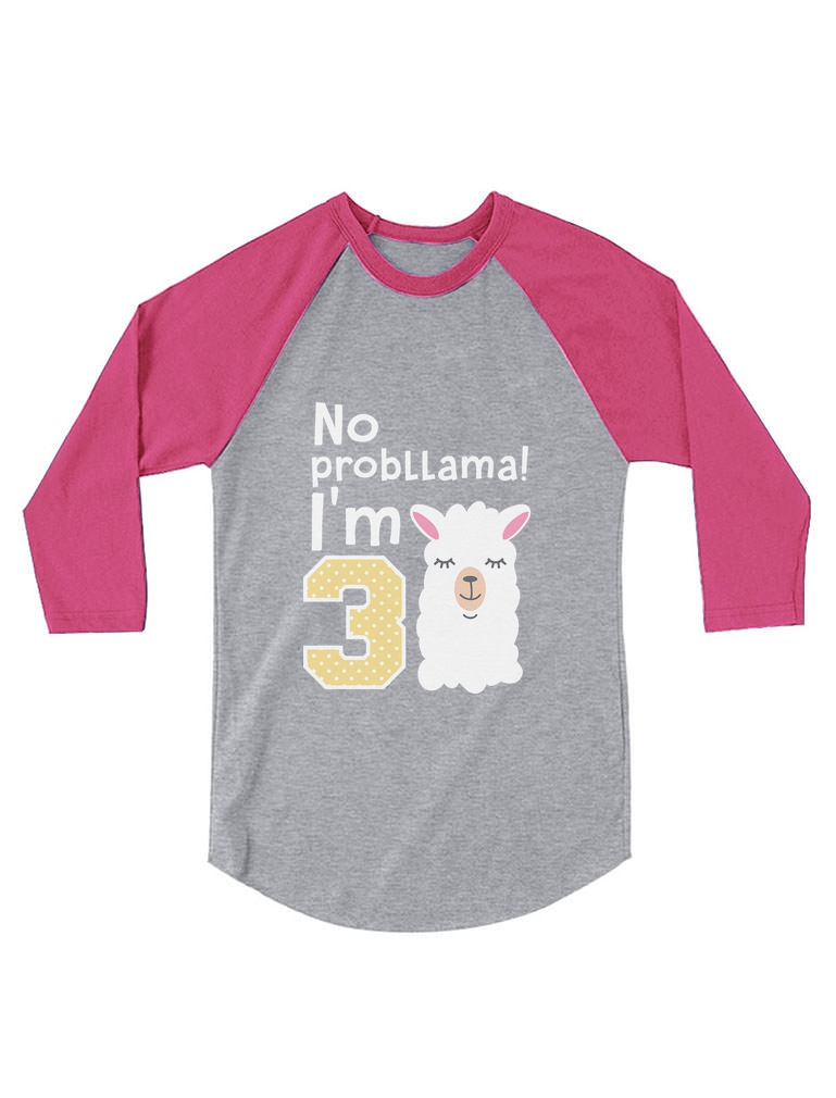 Third Birthday Gift 3 Year Old Crown Toddler Raglan 3//4 Sleeve Baseball Tee