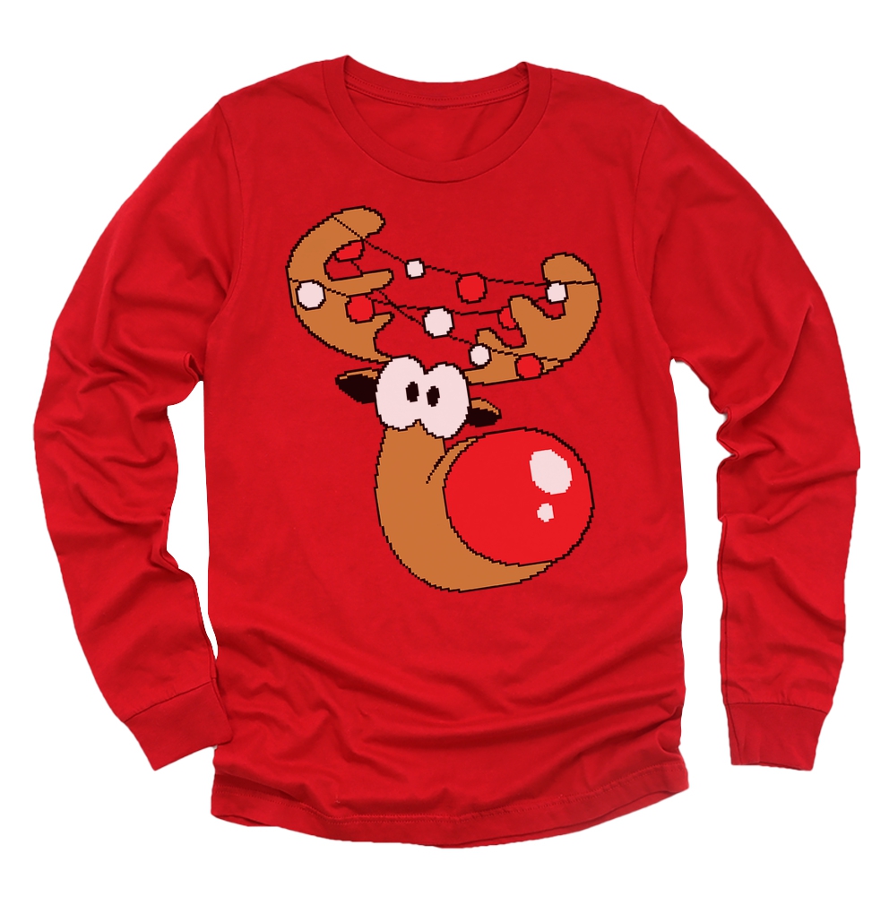 Cute Reindeer Outfit For Christmas Toddler//Kids Long sleeve T-Shirt Girls Boys