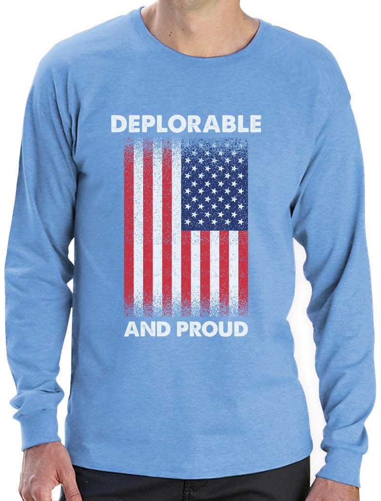 Deplorable and Proud Deplorable Americans Women T-Shirt USA Flag