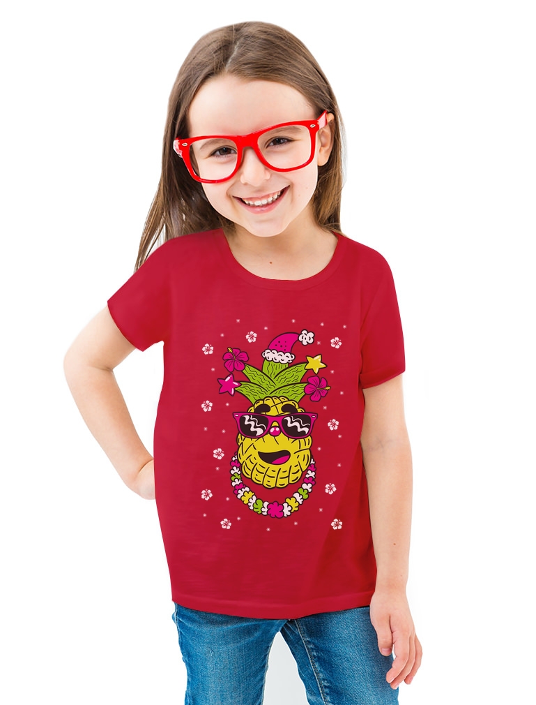 hawaiian pineapple ugly christmas sweater toddler kids girls fitted christmas sweater for toddler