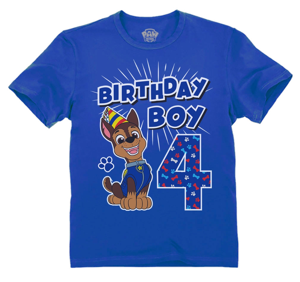 Official Paw Patrol Chase Boys 4th Birthday Toddler Kids Long Sleeve T-Shirt
