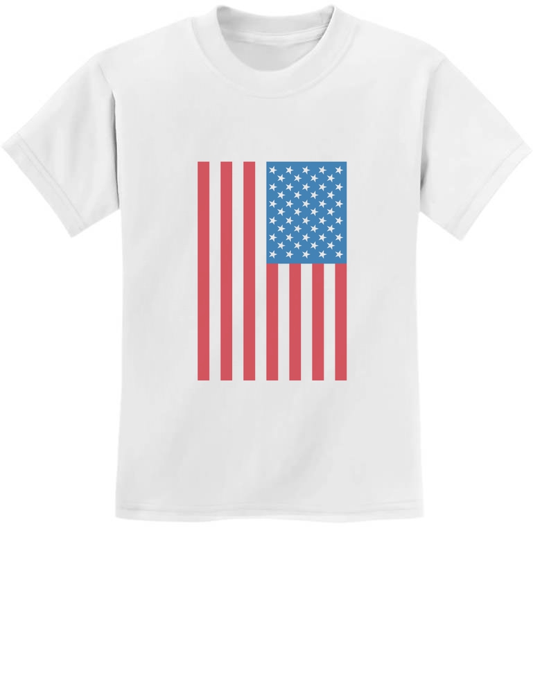 Kids T-Shirt Tops American Flag Unisex Youths Short Sleeve T-Shirt