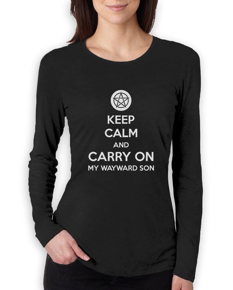 Keep Calm and Carry On My Wayward Son V-Neck Women T-Shirt Supernatural