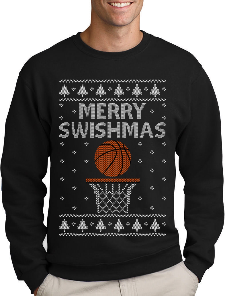 Christmas Ugly Sweater For Basketball Fans Sweatshirt Sport Merry Swishmas